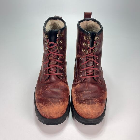 UGG Kirkson Brown Waterproof Leather Comfort Winter Boots 1120992 Men’s Size 8 - Picture 3 of 10